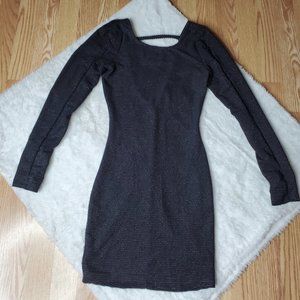 ALT B SHIMMERY LITTLE BLACK DRESS with CUTOUT BACK